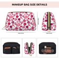 thumbnail image 2 of Tulips Flowers Red Pink Makeup Bag, Leather Waterproof Travel Toiletry Bag, Large Capacity Cosmetic Bag Make up Bags Organizer fro Travel Size Toiletries Women Girls, 2 of 4