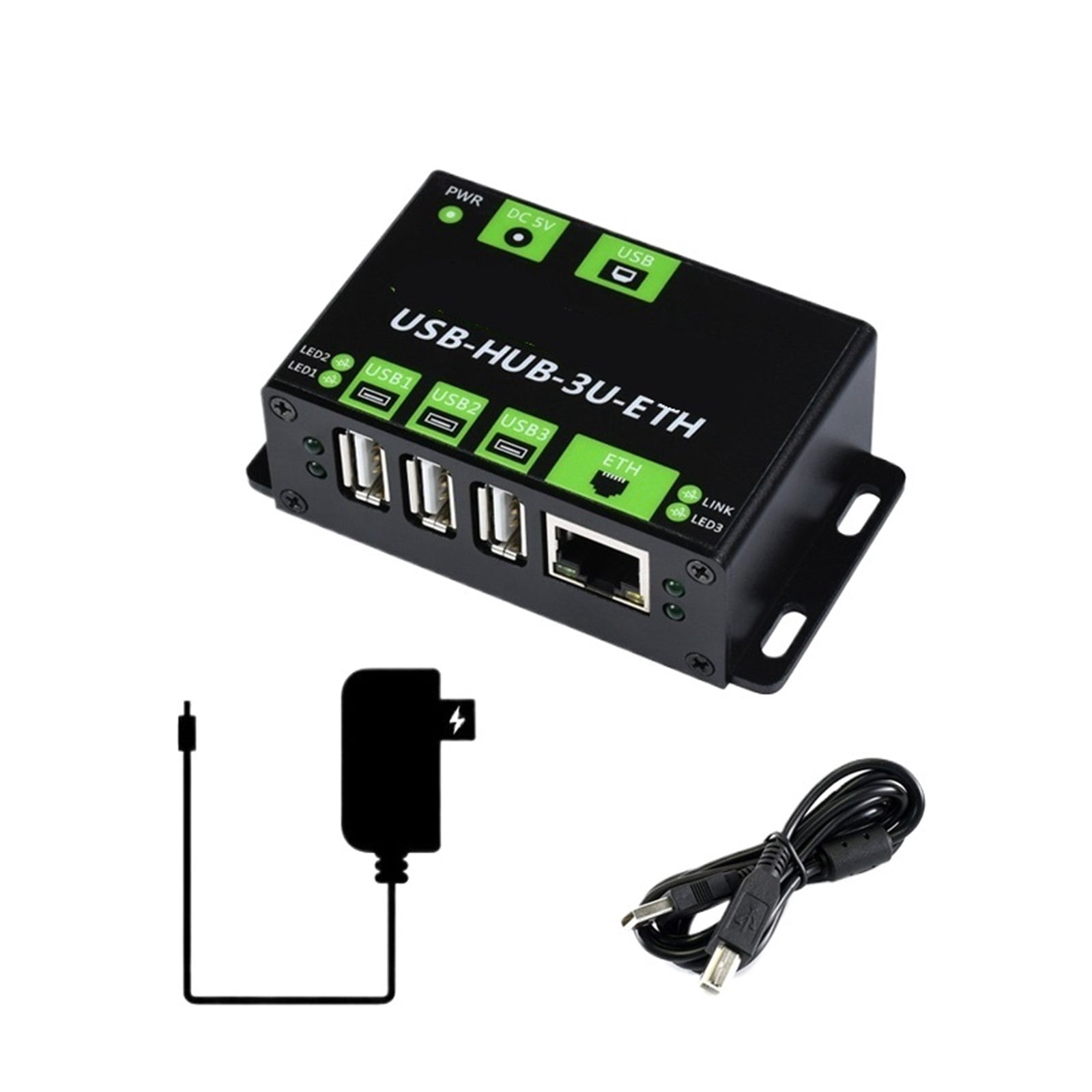 Industrial Grade Multifunctional USB HUB Extending 3 x USB Ports + 100M Ethernet Port Network