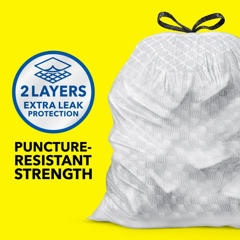 JVIKAA Lot De 42 Sacs Poubelle Robustes De 20 L, Sacs Poubelle Biodégradables, Avec Cordon De Serrage Et Anti-fuite, Parfumés, En Plastique Recyclé Résistant Aux Perforations Pour Cuisine, Bureau