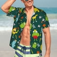 thumbnail image 4 of Uemuo Sport Monster Printed Regular Fit Short Sleeve Casual Hawaiian Shirt for Men,Aloha shirt,Tropical shirt,Floral print shirt,Vacation Beach shirt-Large, 4 of 9