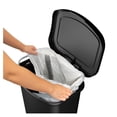 thumbnail image 4 of Premium 13 Gallon Trash Can - Plastic Kitchen Waste Bin with Odor Protection of Lid, Stainless Steel Step On Foot Pedal and Garbage Bag Rings, Black, 4 of 6