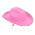 thumbnail image 3 of Segolike Bridal Cowgirl Hat with LED Charm Western Cowboy Hat for Beach Gift Party Favors Pink, 3 of 8