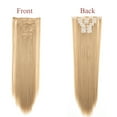 thumbnail image 2 of SHCKE 8Pcs Clip in Hair Extensions 26 Inch Straight Synthetic Hair Extensions Ash Blonde Double Weft Hair Extensions Hairpiece for Women, 2 of 6