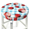 thumbnail image 3 of Gukieu Flowers and Lady Bugs Print Round Chair Cover, Dust-proof and Non-slip Bar Chair Protective Cover, Suitable for Bars, Restaurants, Offices-12 inch, 3 of 7