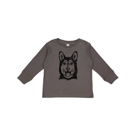 

Inktastic Siberian Husky Sketch Portrait Boys or Girls Long Sleeve Toddler T-Shirt