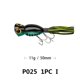 thumbnail image 2 of 11g 5cm Topwater Popper señuelos Wobblers artificiales cebo con cola de falda (estilo I) Ehuebsd Para estrenar, 2 of 6