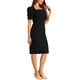 thumbnail image 4 of Vestido de Lápiz INSPIRE CHIC para Mujeres con Mangas Abullonadas y Abertura Trasera, Casual de Negocios, Cuello Cuadrado, XL Negro, 4 of 6