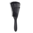 thumbnail image 1 of Cepillo desenredante para cabello rizado y natural con cerdas ajustables y mango ergonómico para mayor comodidad. Color negro., 1 of 5