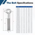 thumbnail image 4 of Uxcell M8 x 50mm Shoulder Swing Lifting Eye Bolt, 6 Pcs 304 Stainless Steel Full Thread Machinery Fisheye Eye Hole Rigging Bolt for Home Renovation Pipeline Gate Valves, Silver, 4 of 7