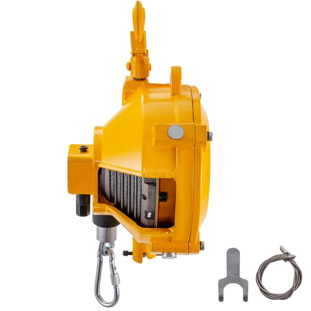 KFFKFF Spring Balancer 20-33lbs(9-15kg) Retractable Tool Holder 1.5m Length Tool Balancer with Hook and Wire Rope, Yellow
