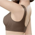 thumbnail image 3 of LYEAA Everyday Bras for Women Soft Cup Push up Padded Wireless Daily Bras Wirefree Wide Strap Support Lift Bralette No Wire Breathable Comfort Sleeping Bras Brown L, 3 of 4
