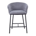 thumbnail image 4 of LumiSource Black Steel, Grey Fabric Ashland Counter Stool - Set of 2, 4 of 8