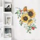 thumbnail image 4 of Sunflower Bird Calcomanías de pared de pájaros de girasol, pegatinas de pared de flores de colibrí para jardín, dormitorio, sala de estar, TV, arte de pared, decoración de refrige, 4 of 5