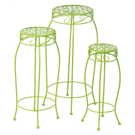 3-Pc Martini Plant Stand Set in Key Lime Green Finish