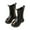 Black, variant on Fall And Winter Zipper Mid-Calf Leather Boots For Older Children Fashionable Student Boots For Little Girls Princess Style Long Boots Casual And Easy-Matching