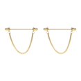 thumbnail image 1 of Baohd Mens Shirt Collar Bar Pin with Cravat Pin Clasps Link Brooch Chain Golden 7cm 2Set, 1 of 6