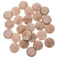 Qiysamall 25 PCS Button Wood Plugs Wooden Screw Hole Plugs for