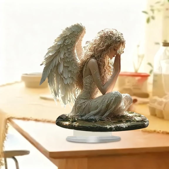 kkbbma under $5 Acrylic Standing Ornament, Acrylic Tabletop Standing Display, High Definition Printed Acrylic Decor, Fairy Angel Themed Ornament, Home Office Decorative Piece, Gift for Any Occasion