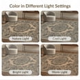 thumbnail image 7 of ODIKA 9'x12' Washable Area Rug Vintage Distressed Ornate Border Abstract Faded Interlocking for Dining Room, Basement, Large Office, Non-Slip Chair-Friendly, 7 of 7
