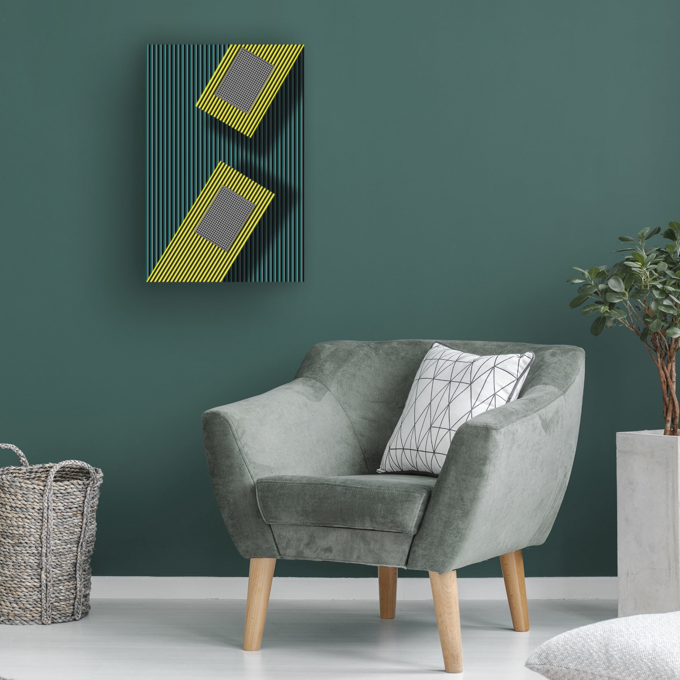 Canvas Wall Art - aRRO  'Abstract Green' Wall Art for Living Room, Bedroom, or Office D?cor by Trademark Fine Art - 22 x 32 Inches