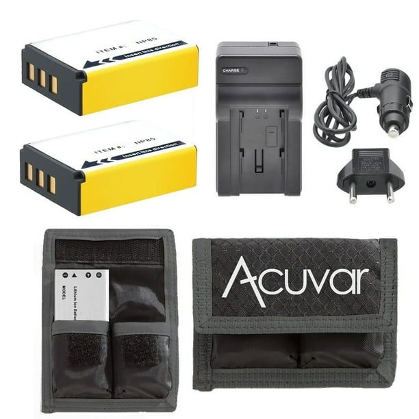 (2) Batterie NP-85 pour Fujifilm FinePix + Chargeur Voiture/domicile + Pochette de Batterie Acuvar