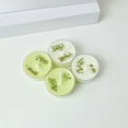 thumbnail image 5 of IPEWLEX 4 Pcs White & Green Beeswax Soy Wax Tealight Candles with Dried Flowers - Ideal for Relaxation, Spa, Gifts - Long Lasting Aroma, 5 of 6