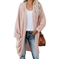 thumbnail image 1 of Dellytop Womens Open Front Knit Cardigan Long Batwing Sleeve Sweater Coat, 1 of 3