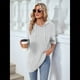 thumbnail image 4 of Sudadera con Capucha de Punto Acanalado Suave para Mujer, Camisetas de Larga, Blusas Ligeras y Acogedoras para Otoño. Gris XL, 4 of 10