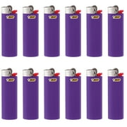 BIC Classic Lighter, Purple, 12-Pack of Pocket Lighters, Safe and Reliable
