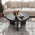 thumbnail image 6 of Round Coffee Table for Living Room, 33.5" Modern Center Tables with Fluted Legs, Wood Accent Sofa Table for Small Space, Easy Assembly, 6 of 9