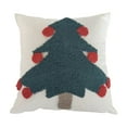 thumbnail image 2 of Funda de almohada con árbol de Navidad y campanas | Funda de almohada decorativa navideña de 45 x 45 cm | Diseño bordado para sala de estar, dormitorio o porche | Decoración de temporada para, 2 of 6