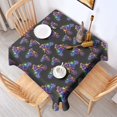 Dirt Bike and Color Dust Black Square Tablecloth, Polyester Kitchen ...