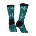 thumbnail image 3 of Goofa ECG Wave Printed Men's Crew Socks, Soft Durable Breathable Moisture-Wicking with Odor Control Cotton socks, 3 of 9
