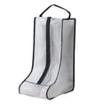 thumbnail image 1 of Limorve 1Pc Boot Organizer Dust-proof Waterproof Space-saving Visible Handle Design Shoe Storage Pouch Household Supply Black B, 1 of 10