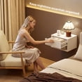 thumbnail image 4 of HOMCOM Floating Nightstands Set of 2 with Fluted Drawer Open Shelf White, 4 of 10
