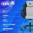 thumbnail image 6 of Gamer Gear Jr. Xplorer Gaming and Computer Chair, Kids and Teens Gaming Chair with Padded Arms, Adjustable Height, Gray and Black, 6 of 11