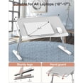 thumbnail image 5 of Adjustable Laptop Bed Desk, Potuopy Leather Bed Table Tray with Removable Stopper, Foldable Laptop Desk for Working Writing Drawing Eating on Couch Floor Bed, Gray(21.65"*13"), 5 of 12