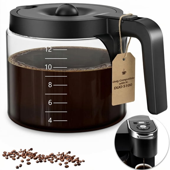 12 Cup Coffee Pot Replacement Only Compatible with Keurig K-DUO 5100 Coffee Machine, Carafe Replacement for K-DUO 5100, Durable & Reliable to Restore Brewer Performance