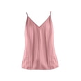 thumbnail image 4 of Endives Women's Tanks Camisole Cotton Linen Tank Top Thin V Neck Vest Loose Slimming Top Base Shirt For Women Pink, 4 of 4
