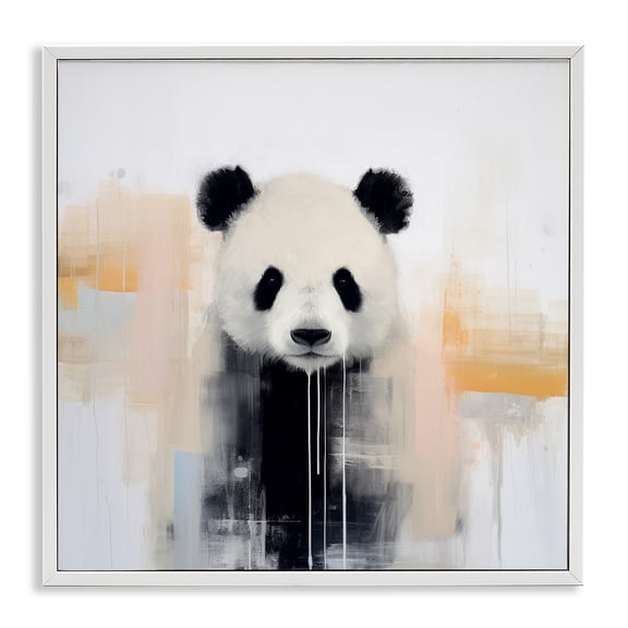 Stupell Industries Contemporary Abstract Panda Bear White Framed Giclee Art, 24 x 24, by Irena Orlov