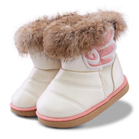

Baby Girls Fleece Snow Boots Waterproof Thermal Shoes For Autumn Winter New
