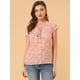 thumbnail image 2 of Blusa de gasa Allegra K con mangas casquillo ligera con volantes Rosa oscuro XS, 2 of 6
