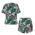 thumbnail image 2 of Sigee Tropical Leaves for Sleepwear Casual Pjs with Pockets Women's Pajamas Sets Shorts 2 Piece Short Sleeve Lounge Sets Large, 2 of 9