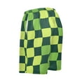 thumbnail image 5 of joogoo Mens Swim Trunks Green Checkered Pattern Beach Shorts Drawstring Elastic Waist Swimwear Bathing Suits L, 5 of 7