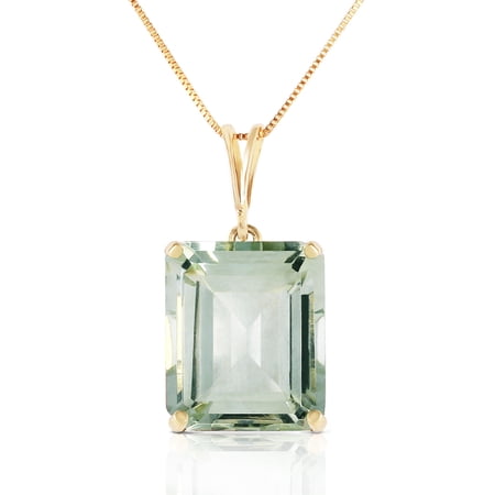 Galaxy Gold 14K Solid Gold 6.5 Carat Natural Green Amethyst Necklace for Women - Yellow Gold Fine Jewelry