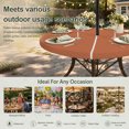 thumbnail image 6 of Round Outdoor Tablecloth with Umbrella Hole and Zipper, Burnt Orange Tablecloth with Elastic Waterproof, Minimalist Modern Solid Color Orange Patio Table Covers for 45" - 54" Picnic Pool Tables, 6 of 9