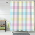 thumbnail image 2 of Easter Shower Curtain Colorful Plaid Shower Curtains for Bathroom Decor Pink Yellow Buffalo Plaid Bath Curtains Sets for Spring Easter Bathroom Decor Fabric Waterproof Standard 72" X 72", 2 of 6
