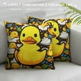 thumbnail image 3 of Nawypu  Cute Rubber Ducky Throw Pillow Covers Yellow Cartoon Ducks Pillow Cushion Cases Square Pillowcases for Sofa Bedroom Living Room Car, 3 of 5