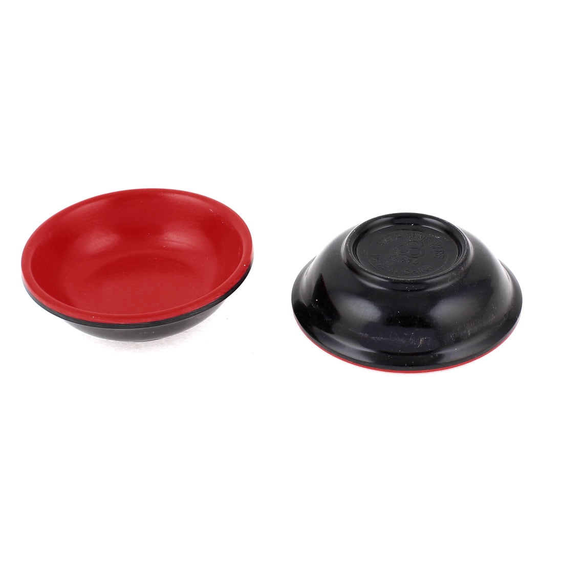 Household Plastic Round Sauce Soy Dipping Dish Bowl Red Black 5pcs