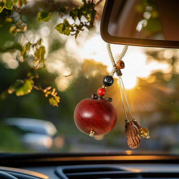 Big Sale! Sandalwood Persimmon Pendant Phone Chain, Package Chain, Car Pendant, Natural Wood Car Charm for Home and Vehicle Decoration